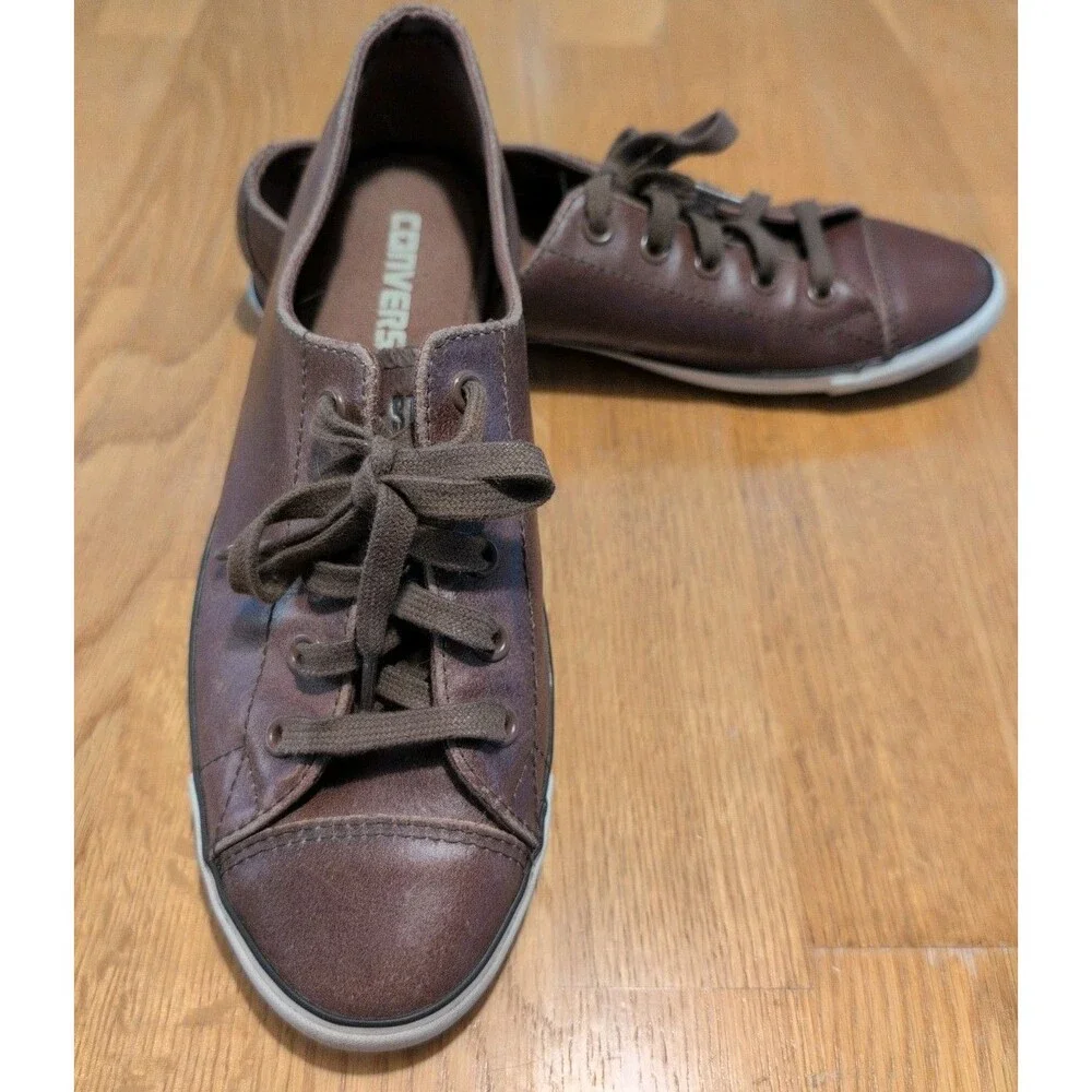 Converse All Star Chuck Taylor Brown Leather Low Top Sneakers Women's Size 7